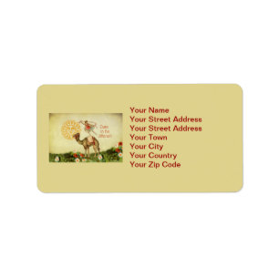 Vintage Ballerina, Flowers, and Camel Collage Label