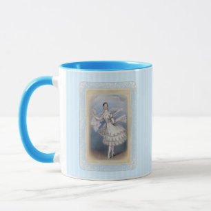 Vintage Ballerina Soft Aqua Blue Coffee Mug 