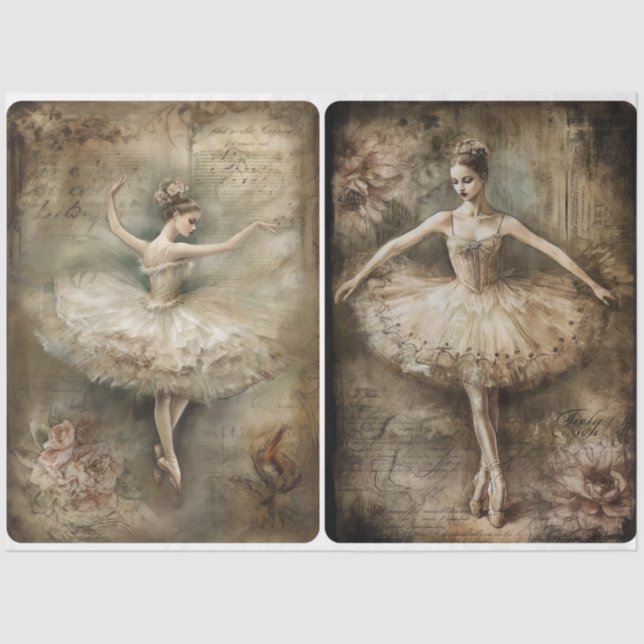 Vintage Ballerina Tissue Paper (Front)