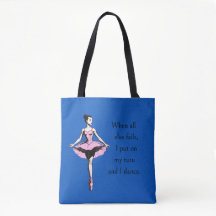 Vintage Ballerina & Tutu Quote Cobalt Blue