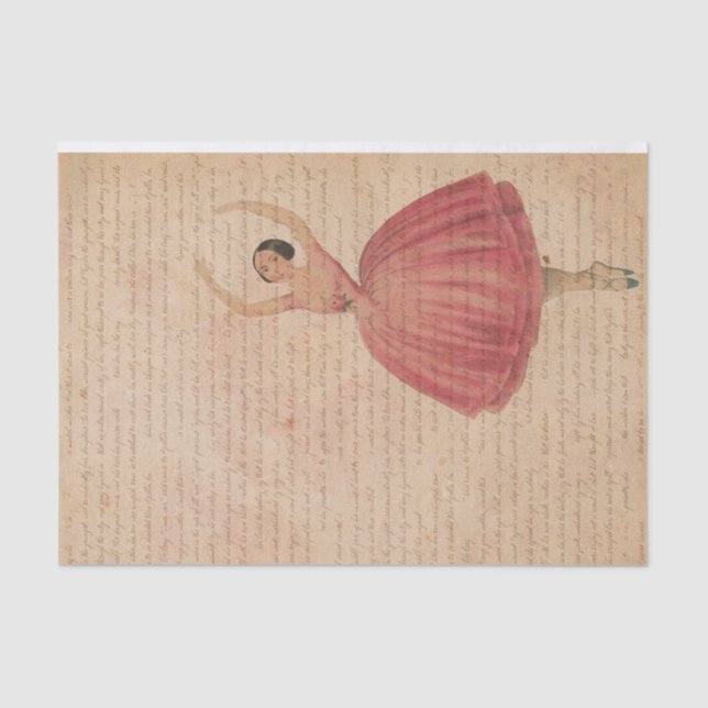 Vintage Ballet Dancer Tissue Paper (Front)