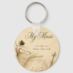 Vintage Ballet Music Keychain