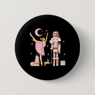 Vintage Ballet Nutcracker Christmas Pink Xmas Wome 2 Inch Round Button