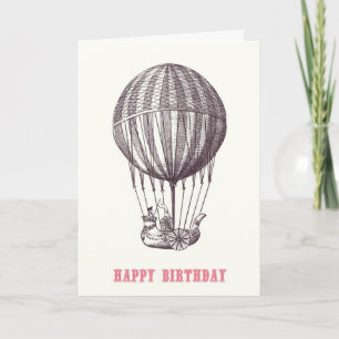 Vintage Balloon Happy Birthday Card