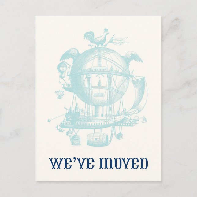 Vintage Balloon Moving Announcement (Front)