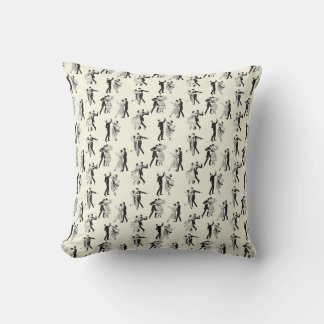 Vintage Ballroom Elegance Throw Pillow