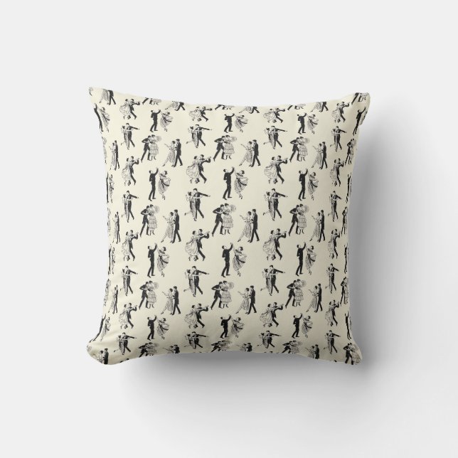 Vintage Ballroom Elegance Throw Pillow (Front)