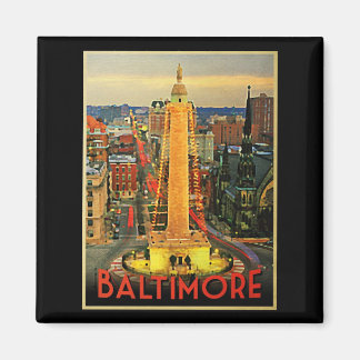 Vintage Baltimore At Dusk Magnet