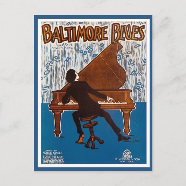Vintage Baltimore blues music cover Postcard (Front)