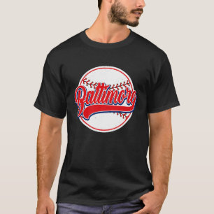 Vintage Baltimore Cityscape Baseball For Men Wome T-Shirt