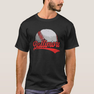 Vintage Baltimore Cityscape Baseball  For Men Wome T-Shirt