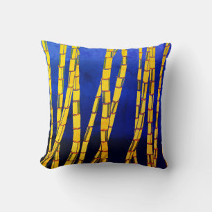 Vintage Bamboo Throw Pillow