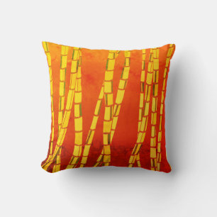 Vintage Bamboo Throw Pillow