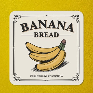 Vintage Banana Bread Label Sticker
