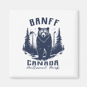 Vintage Banff National Park Canada Souvenir Hiking Magnet