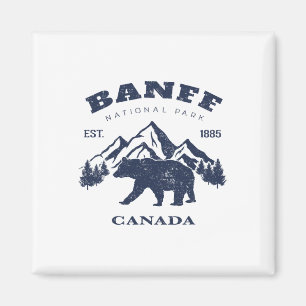 Vintage Banff National Park Canada Souvenir Hiking Magnet
