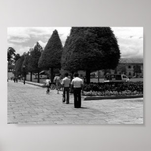 Vintage Bangkok royal palace Entrance Tourists Poster