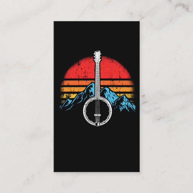 Vintage Banjo Player Bluegrass Musician Business Card (Front)