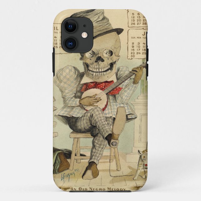 Vintage Banjo Playing Skeleton Case-Mate iPhone Case (Back)