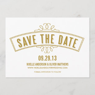VINTAGE BANNER SAVE THE DATE ANNOUNCEMENT