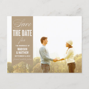 VINTAGE BANNER SAVE THE DATE ANNOUNCEMENT POSTCARD
