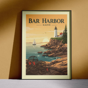Vintage Bar Harbour Maine Poster