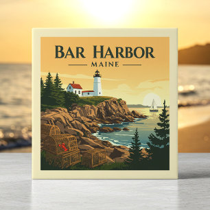 Vintage Bar Harbour Maine Tile