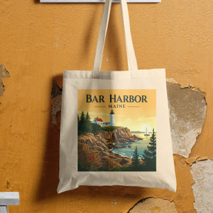 Vintage Bar Harbour Maine Tote Bag