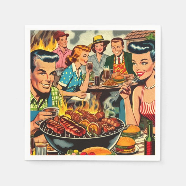 Vintage Barbecue Comics Napkin (Front)