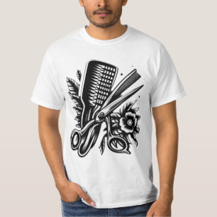 Vintage Barber Flash Tattoo" T-Shirt