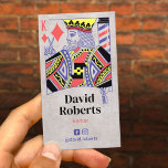 Vintage Barber King of Diamonds Hairdresser Hair B Business Card<br><div class="desc">Barber King of Diamonds Hair Stylist Hairdresser Playing Card Style Business Cards.</div>