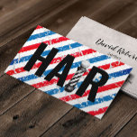 Vintage Barber Shop Pole Typography Hairdresser Business Card<br><div class="desc">Hair Stylist Barber Pole Typography Hairdresser Business Cards.</div>