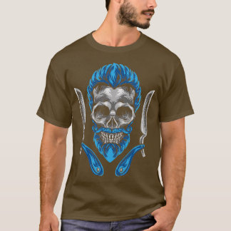 Vintage Barber Skull Hairdresser T-Shirt