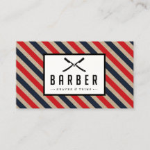 Vintage Barber Stripe Business Card