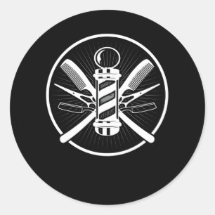 Vintage Barbers Tools Classic Round Sticker