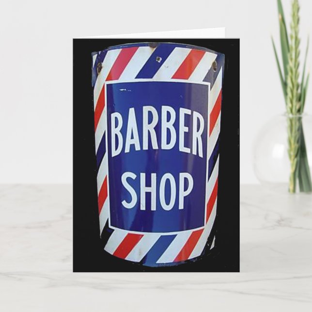 Vintage barbershop sign card (Front)