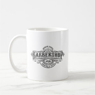 Vintage Barbershop Typography & Frame Custom Text Coffee Mug