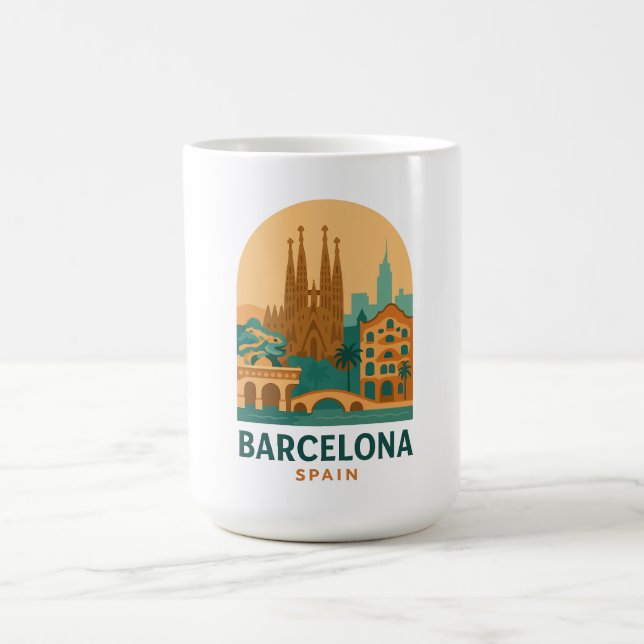 Vintage Barcelona Sagrada Familia Coffee Mug  (Centre)