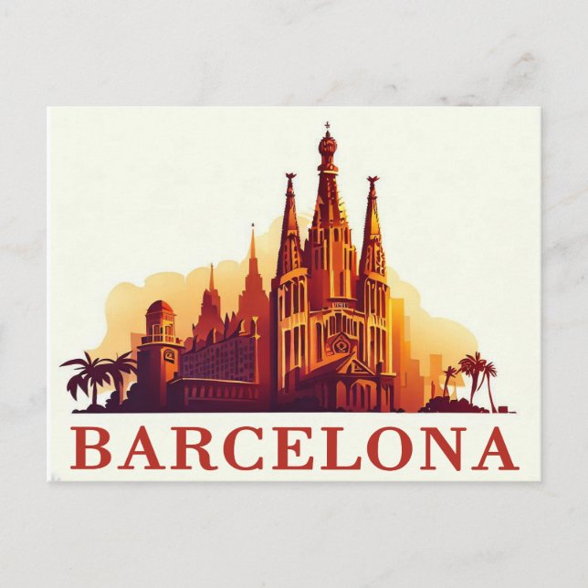 Vintage Barcelona Spain Postcard (Front)