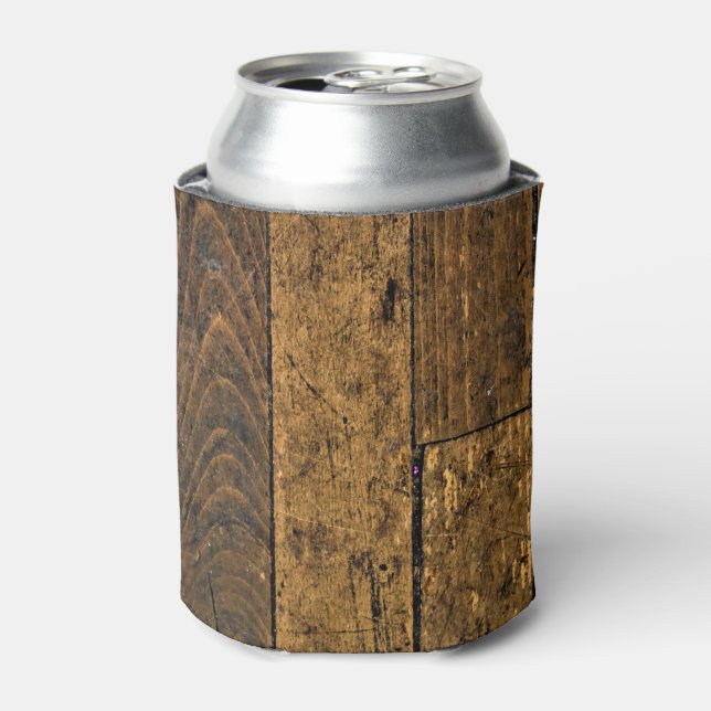 Vintage Bare Wood Panel Can Cooler (Can Front)