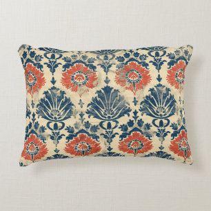 Vintage Barkcloth 3 Colours Textile Design Accent Pillow