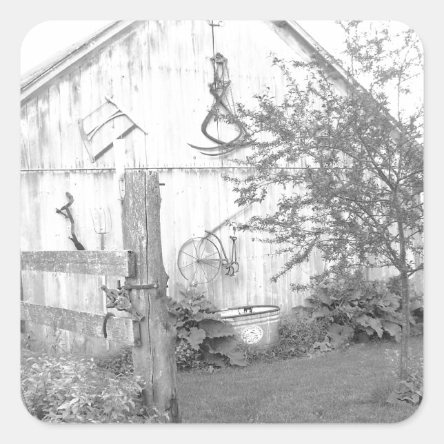 Vintage Barn Square Sticker (Front)