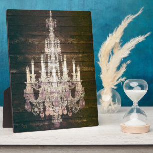Vintage Barn Wood Chandelier Wedding Plaque