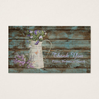 vintage barn wood lavender wedding thank you