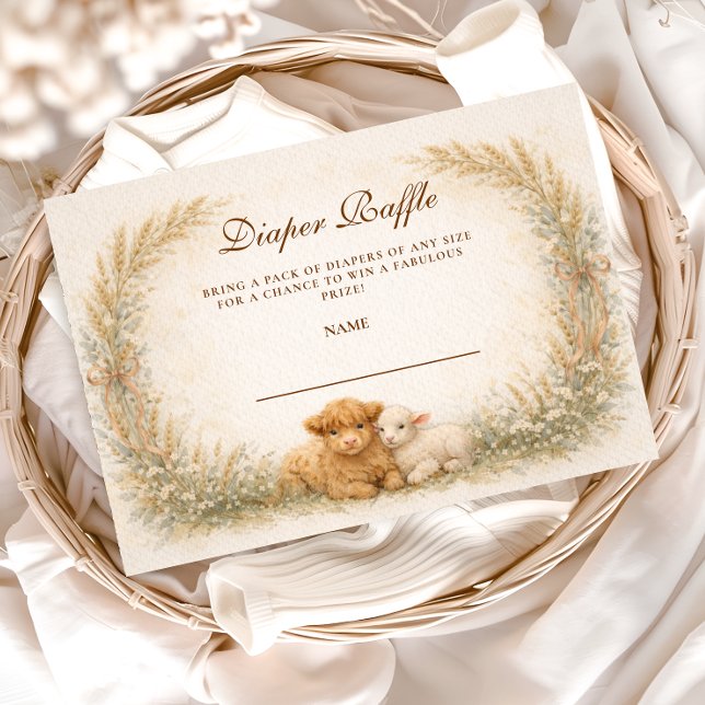 Vintage Barnyard Wildflower Diapper Raffle Enclosure Card (Creator Uploaded)