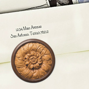 Vintage Baroque Carved Wood Classic Round Sticker