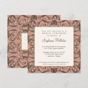 Vintage Baroque Elegant Blush Gold Bridal Shower Invitation