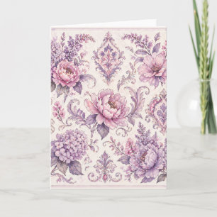 Vintage Baroque Floral Pattern –(Purples) Card