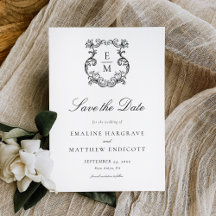 Vintage Baroque Monogram Crest Wedding
