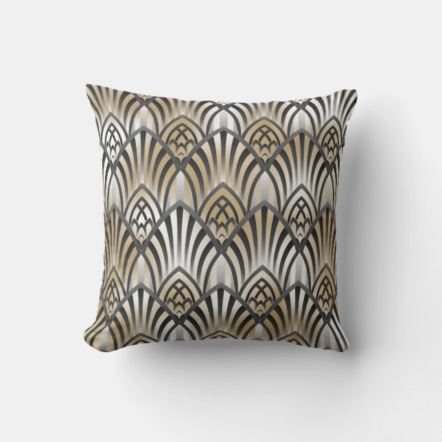 Vintage Baroque: Ornamental Seamless Pattern Throw Pillow (Front)